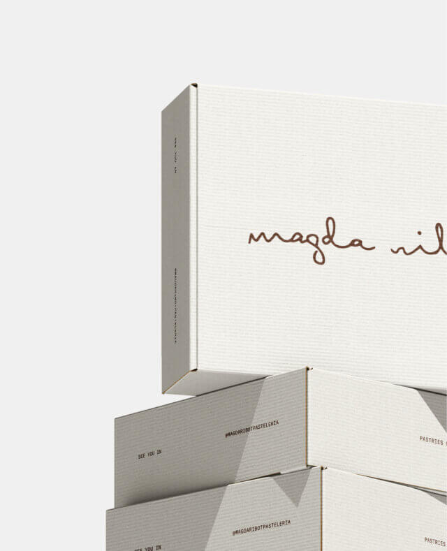 Boxes and packaging designed for Magda Ribot Brand Identity